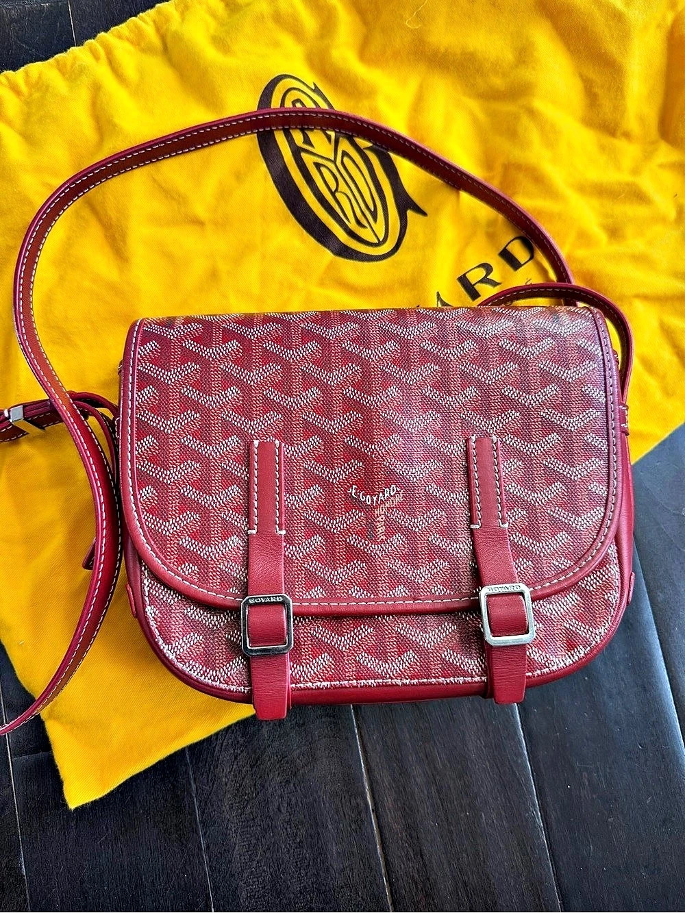 Goyard Belvedere PM Bag Crossbody Red & White